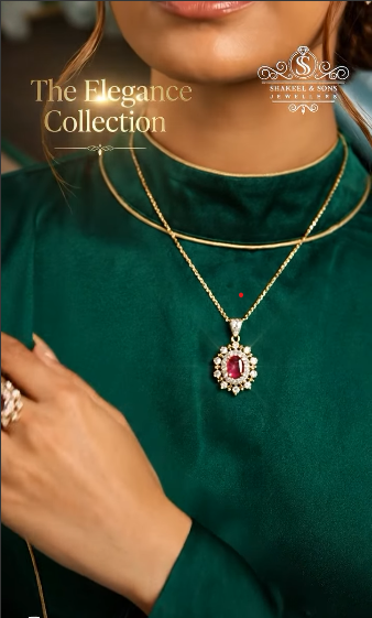 necklace and earring gold-plated